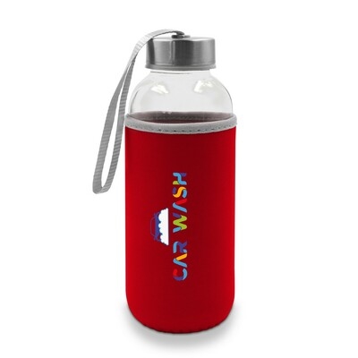 Glass bottle with a cover